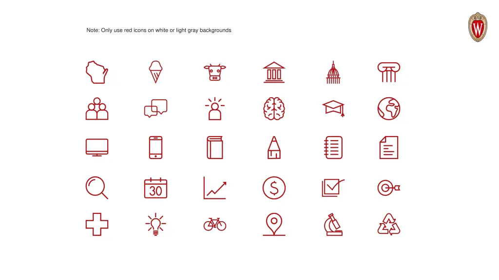note only use red icons on white or light gray