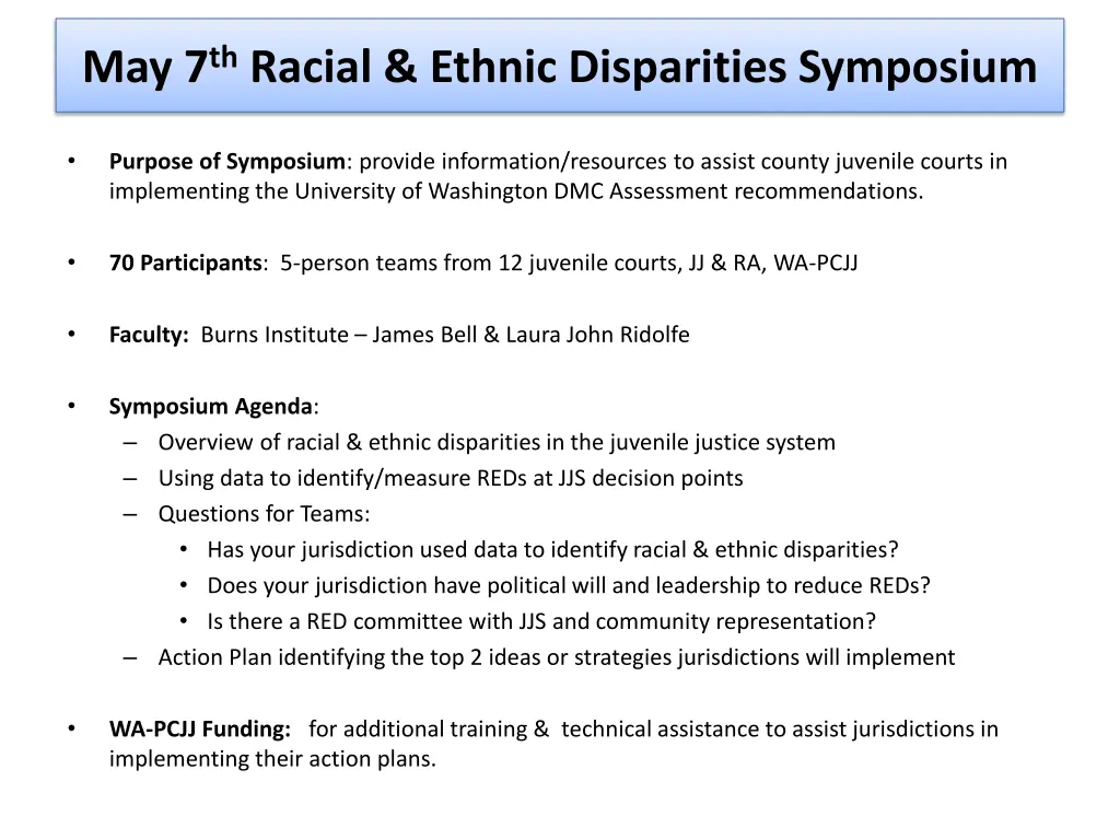 may 7 th racial ethnic disparities symposium