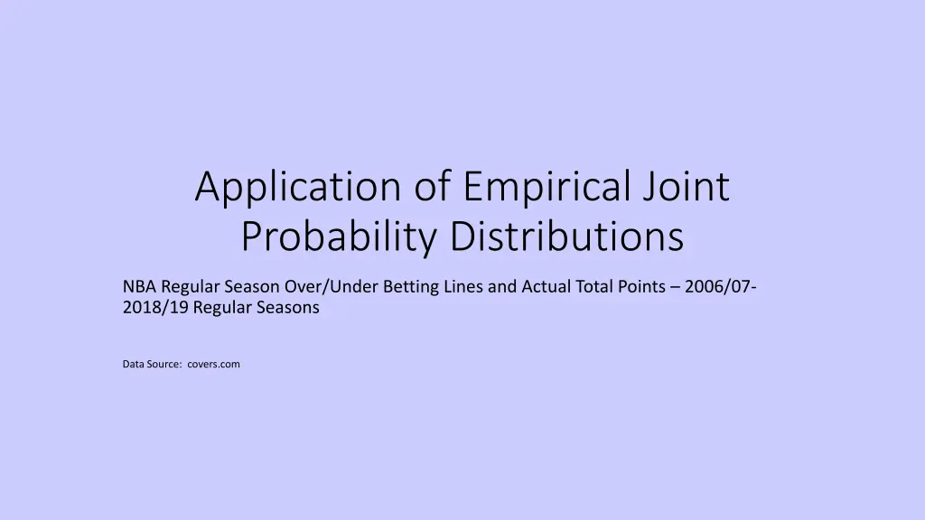 application of empirical joint probability