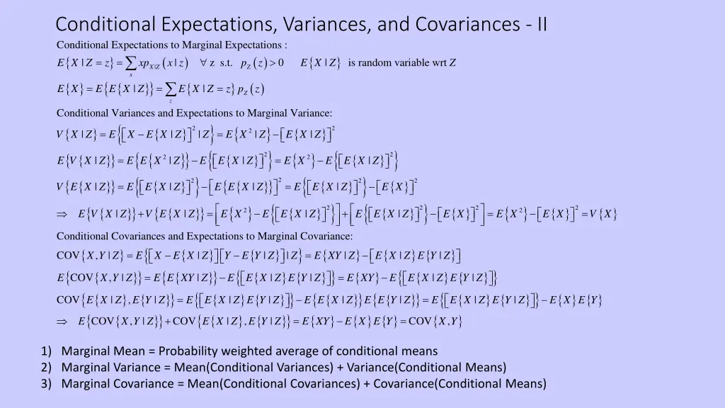 conditional expectations variances 1