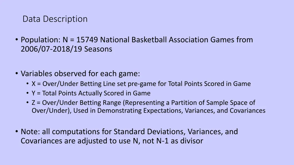 data description