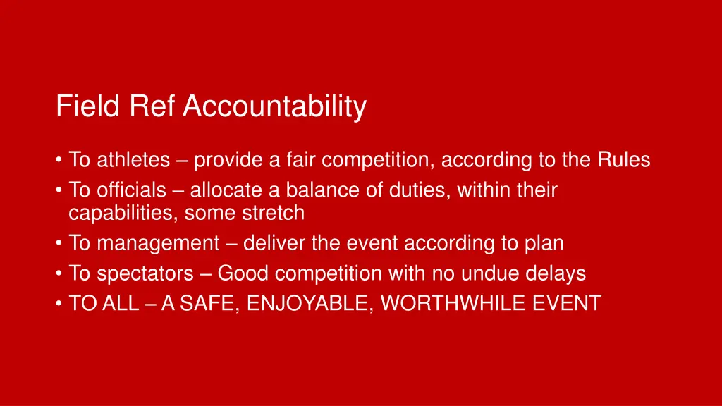 field ref accountability