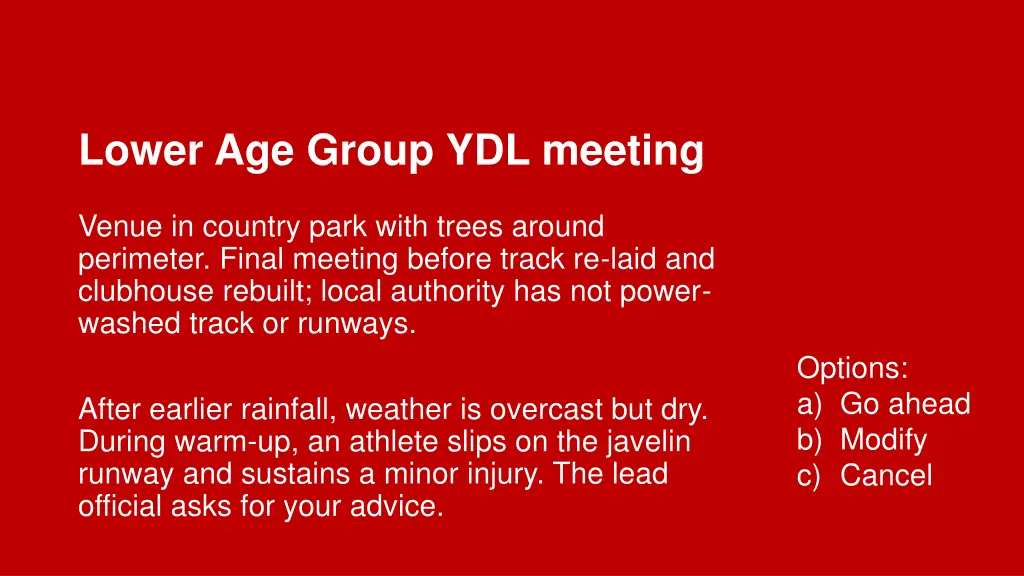 lower age group ydl meeting