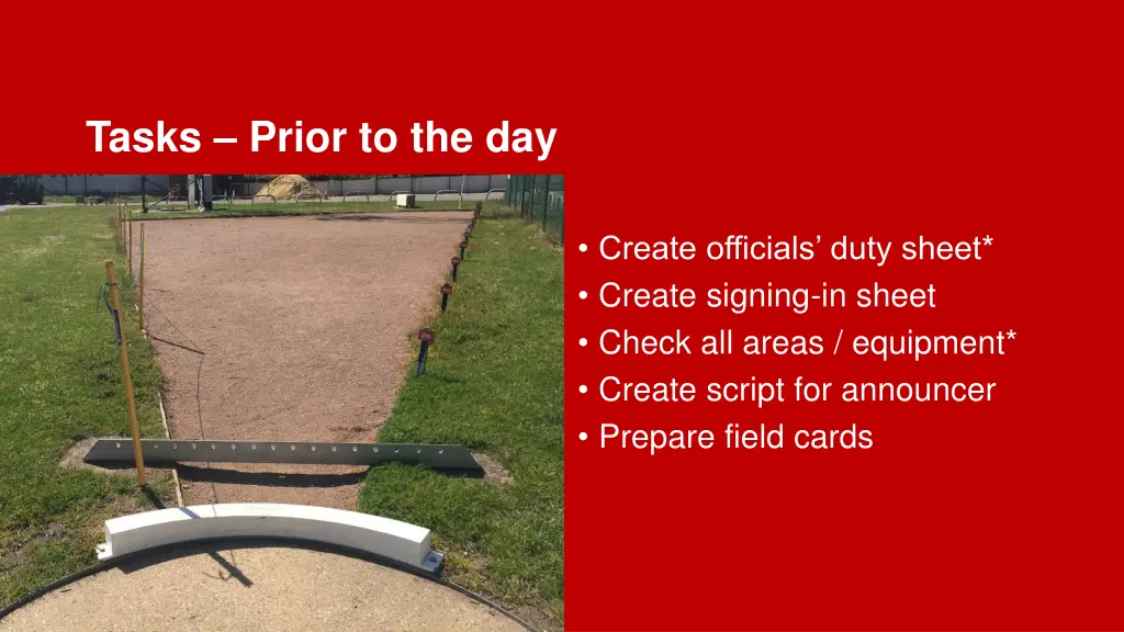 tasks prior to the day 3