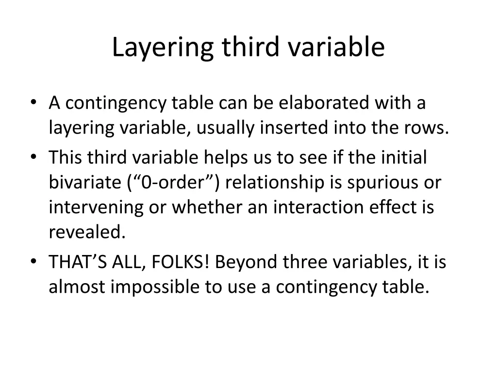 layering third variable