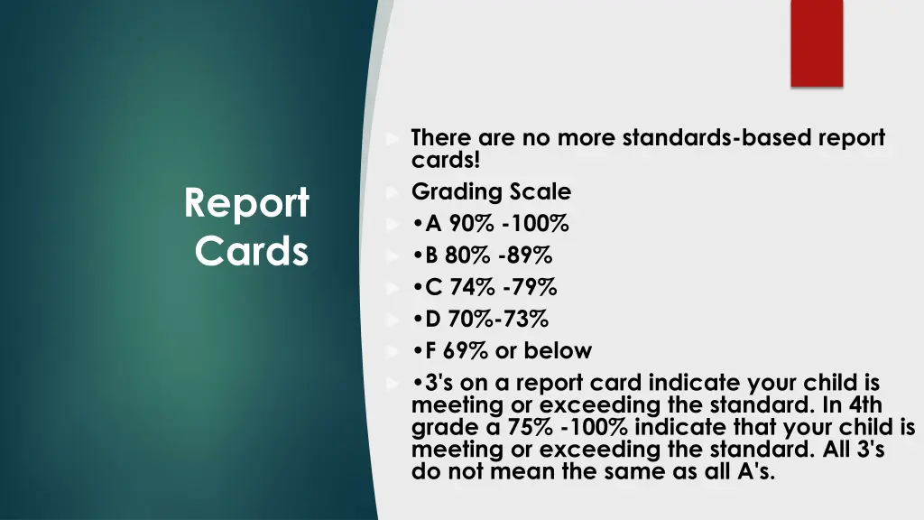 there are no more standards based report cards
