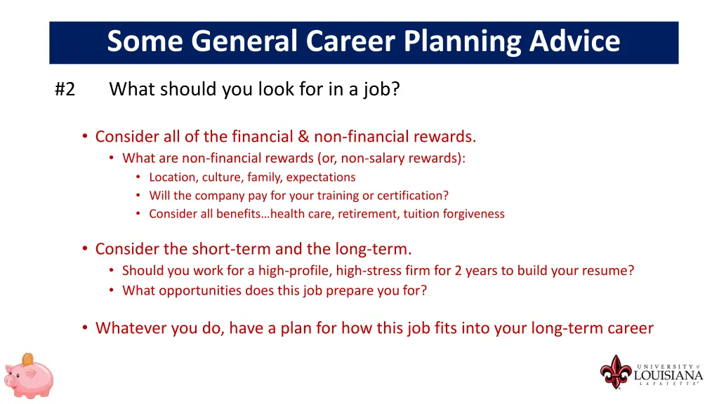 some general career planning advice 1