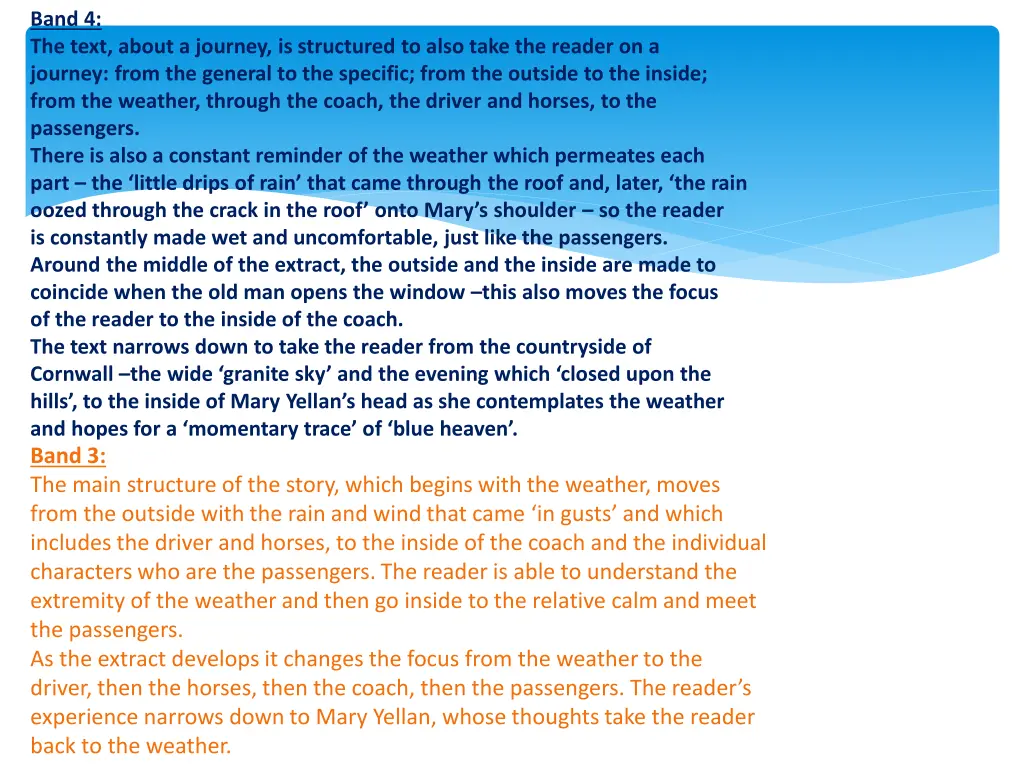 band 4 the text about a journey is structured