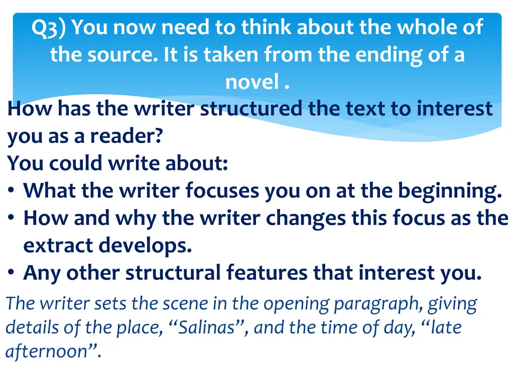 q3 you now need to think about the whole