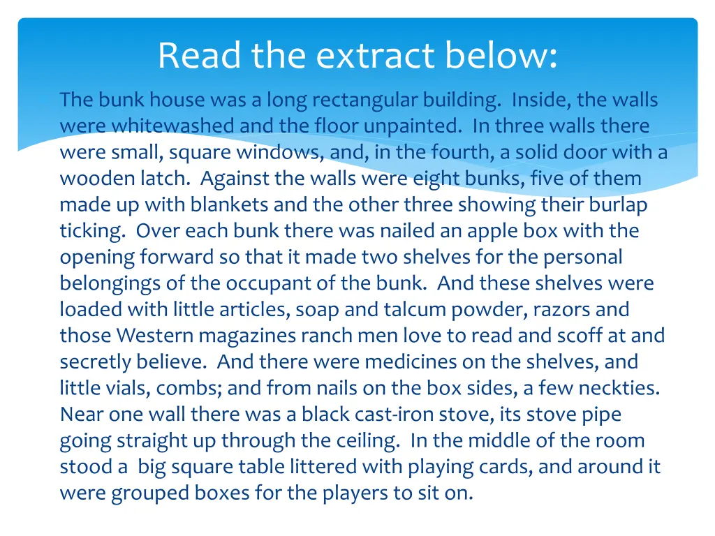 read the extract below