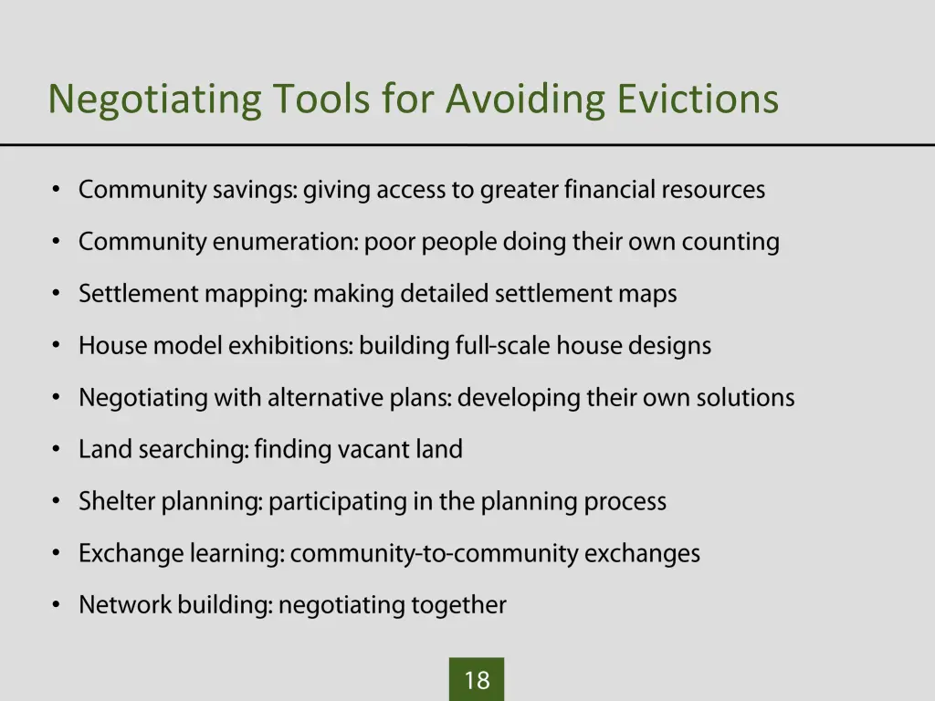 negotiating tools for avoiding evictions
