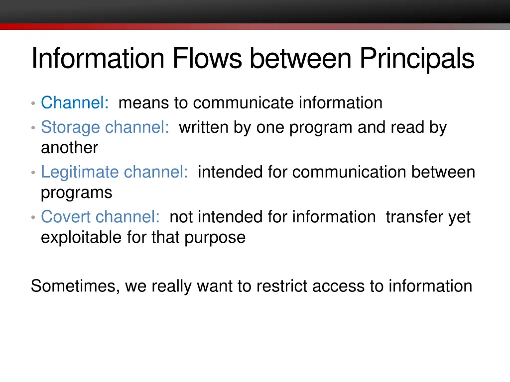 information flows between principals
