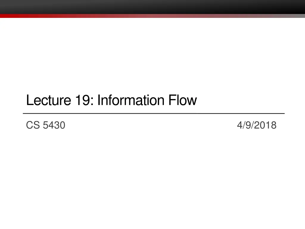lecture 19 information flow