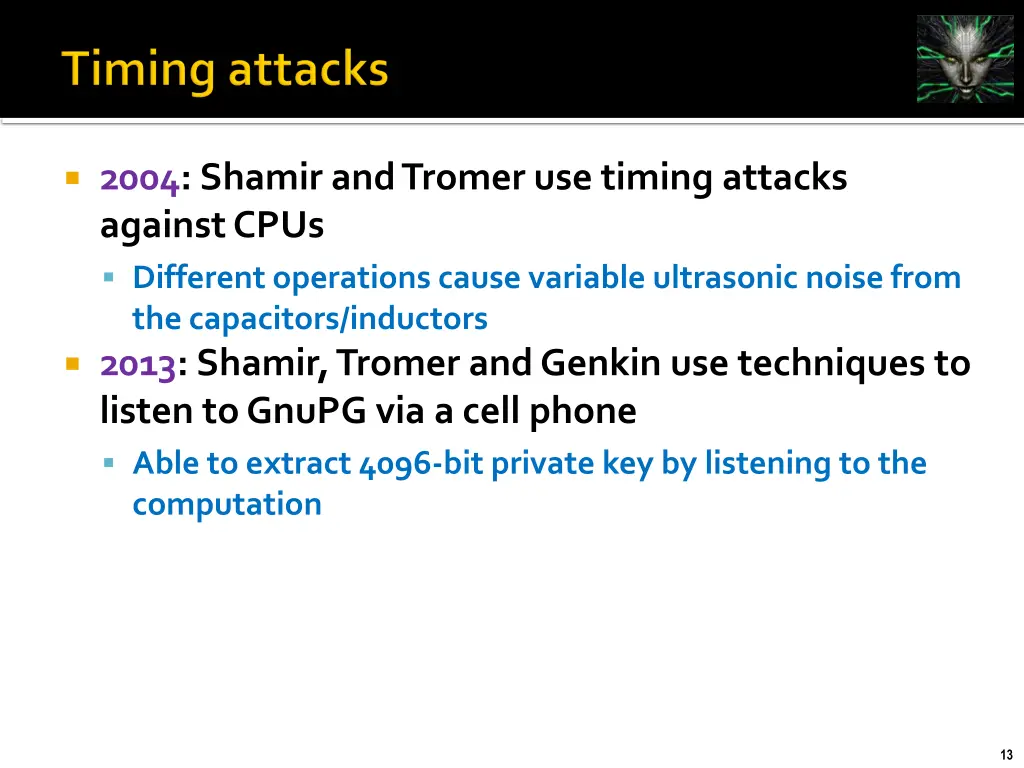 2004 shamir and tromer use timing attacks against