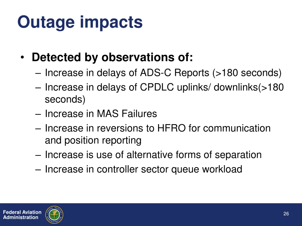 outage impacts