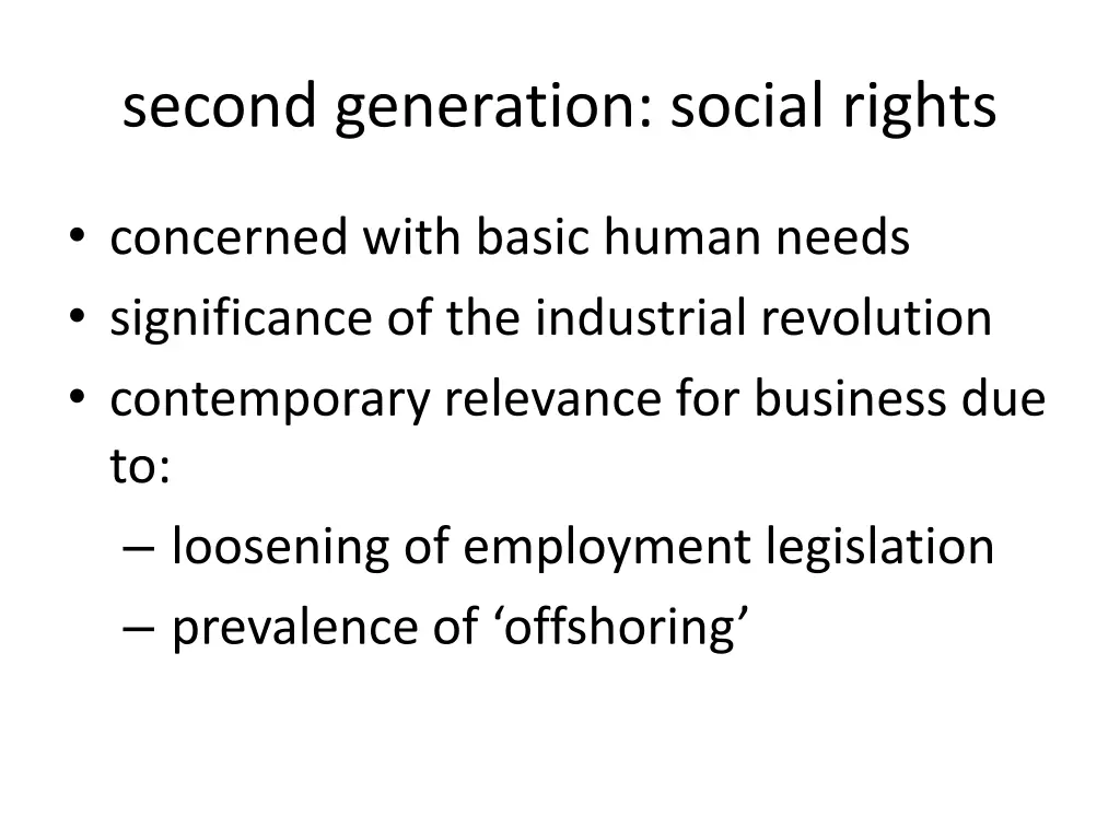 second generation social rights