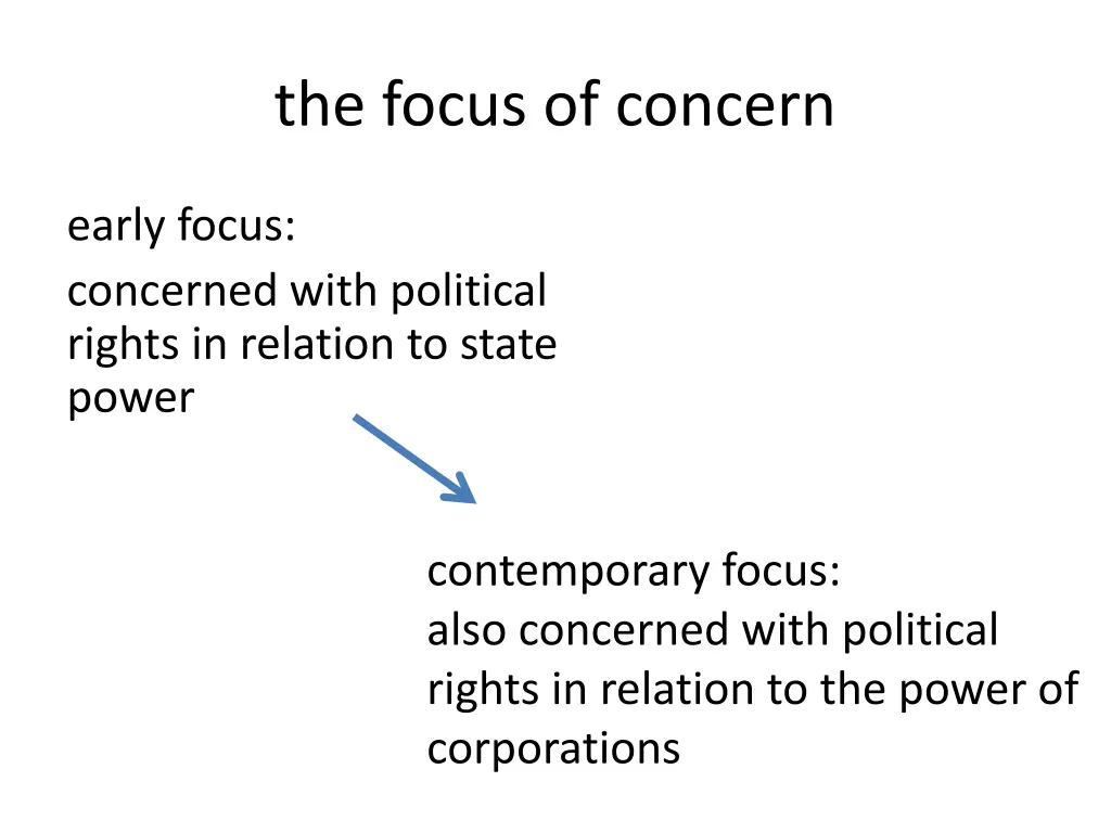 the focus of concern