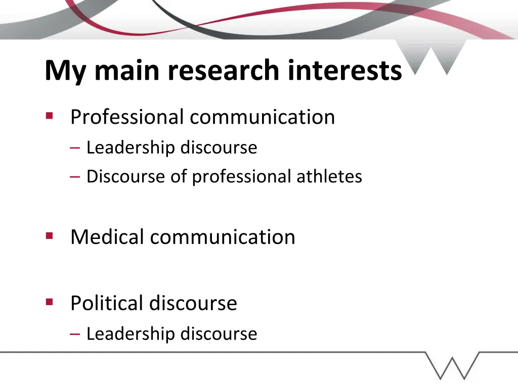 my main research interests 1