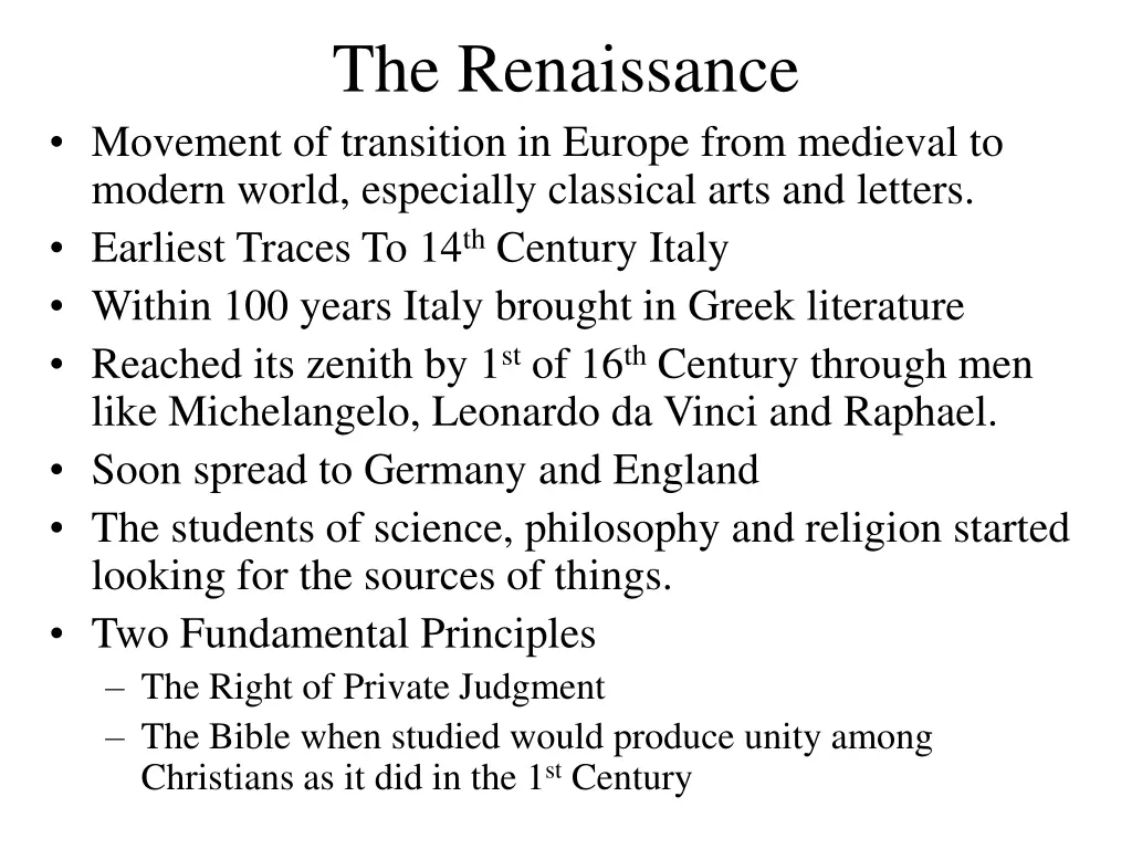 the renaissance