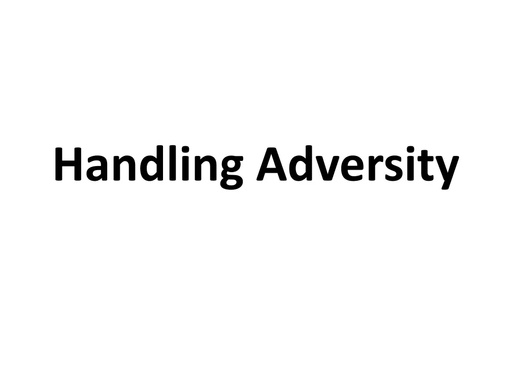handling adversity