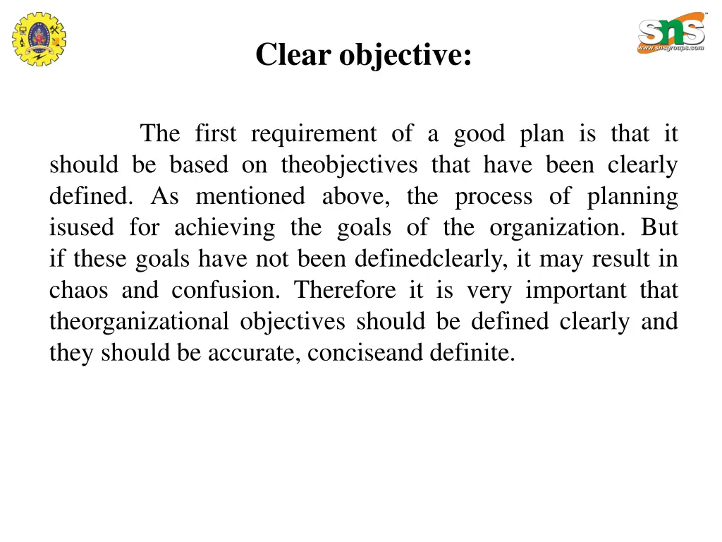 clear objective