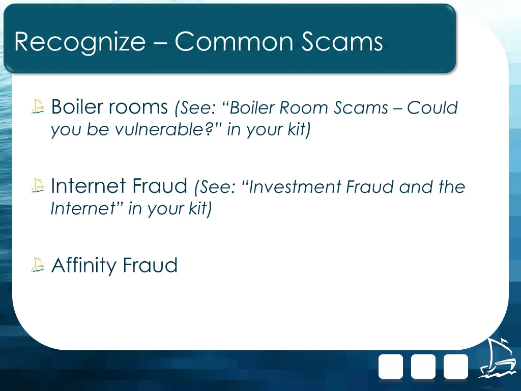 recognize common scams