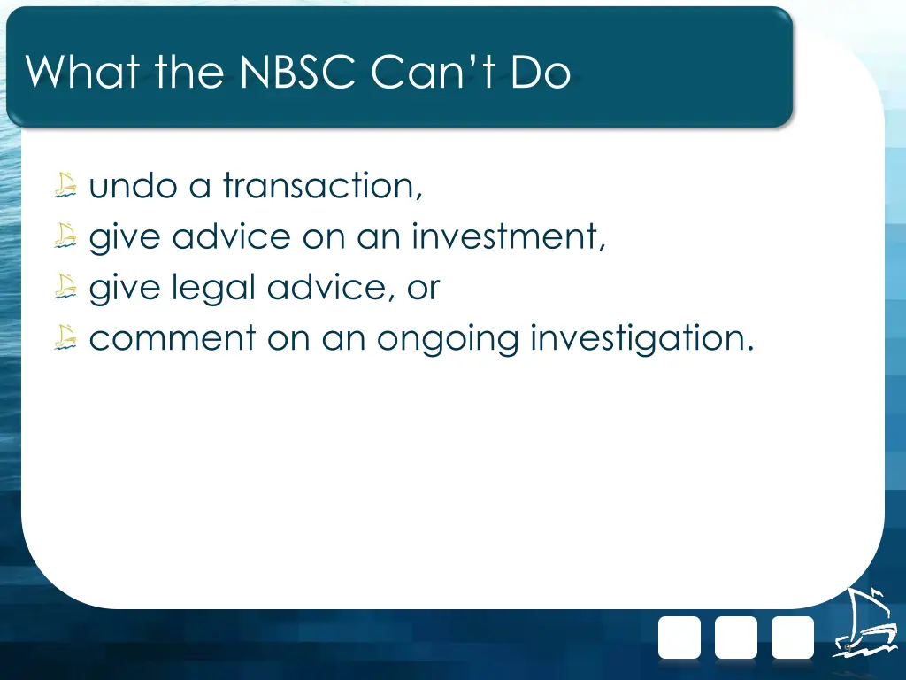 what the nbsc can t do