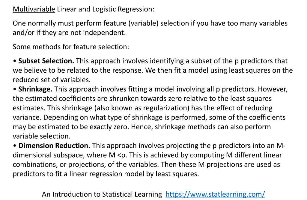 multivariable linear and logistic regression