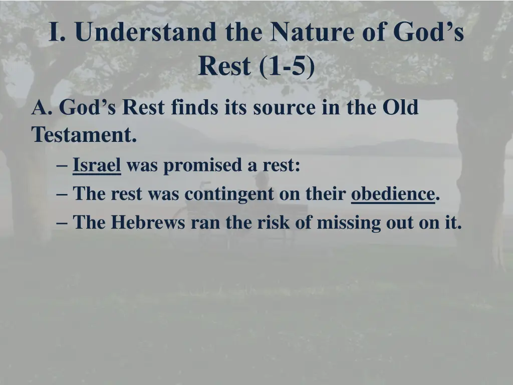 i understand the nature of god s rest 1 5 3