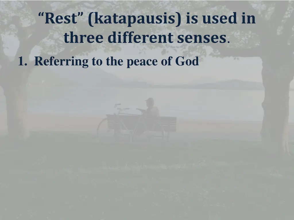 rest katapausis is used in three different senses