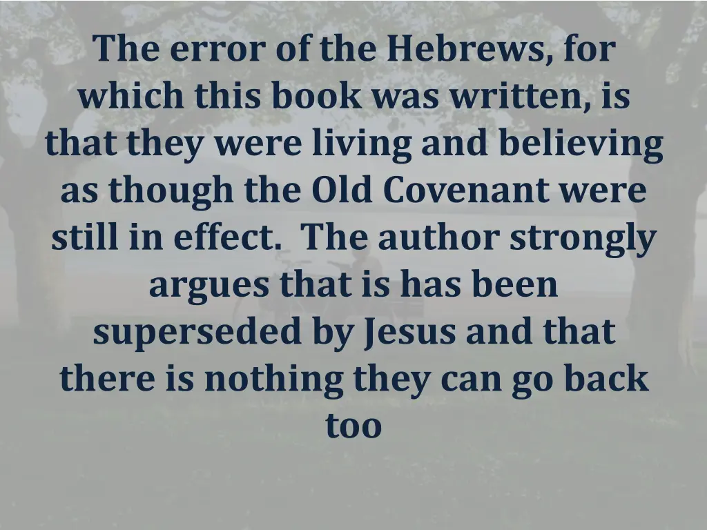 the error of the hebrews for which this book