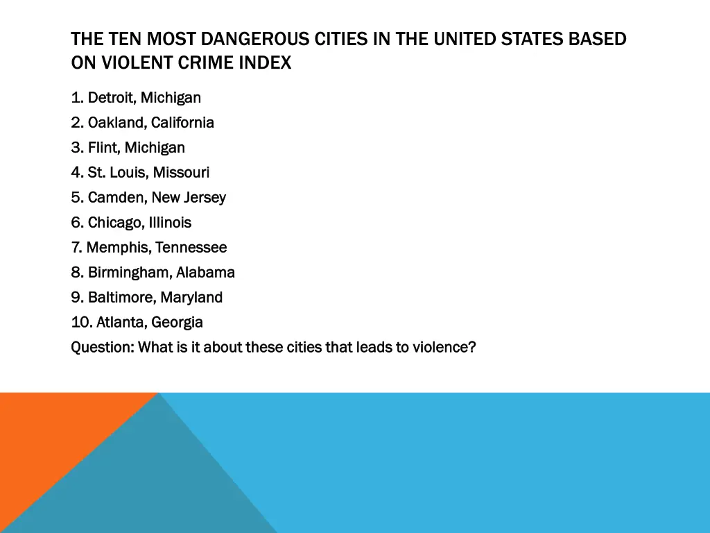 the ten most dangerous cities in the united