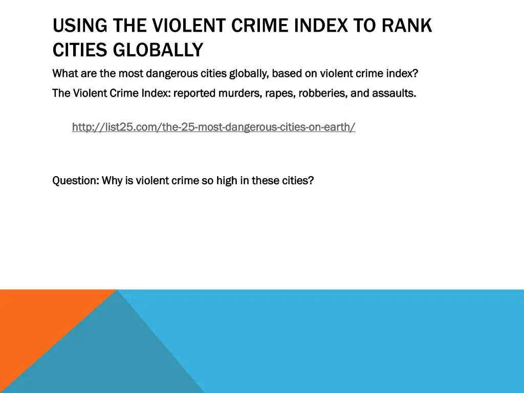 using the violent crime index to rank cities