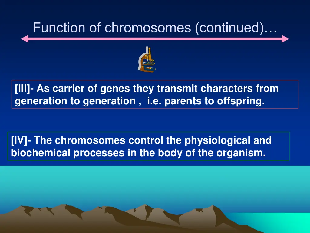 function of chromosomes continued 1