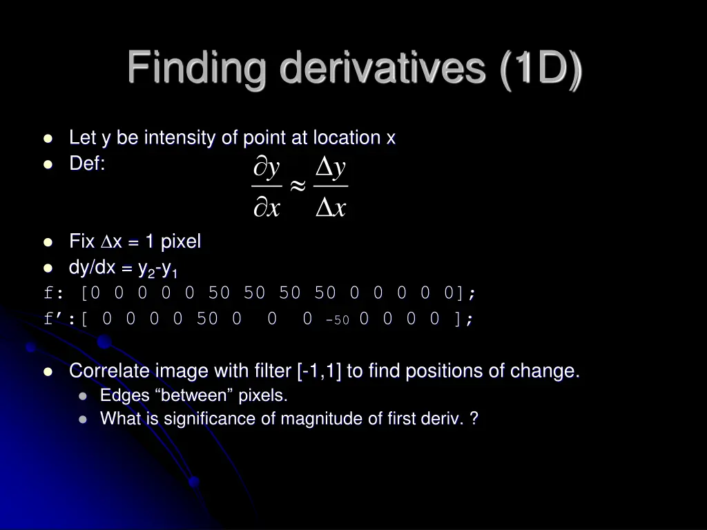 finding derivatives 1d