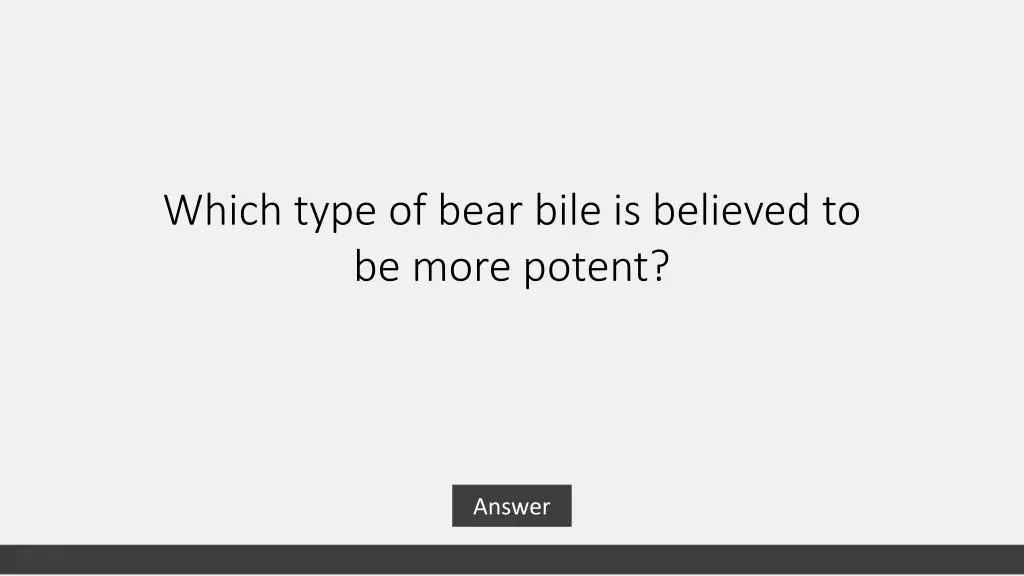 which type of bear bile is believed to be more