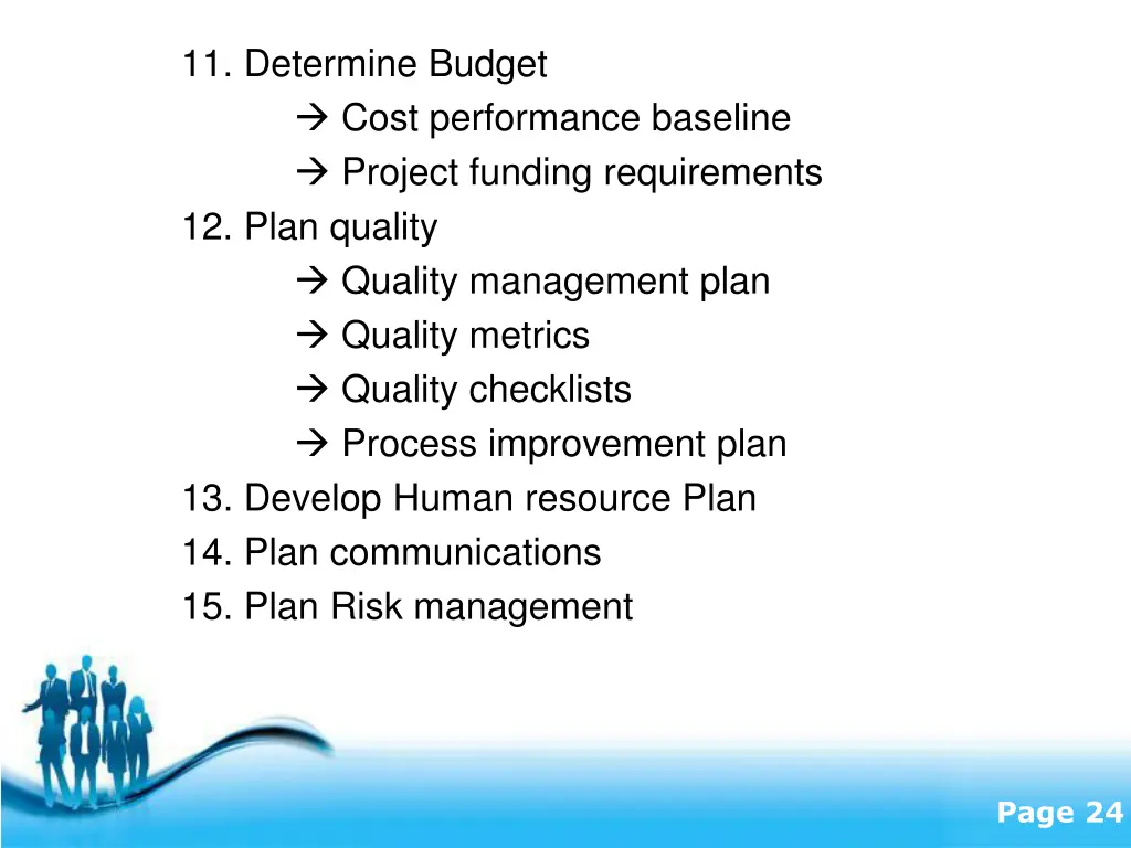 11 determine budget cost performance baseline