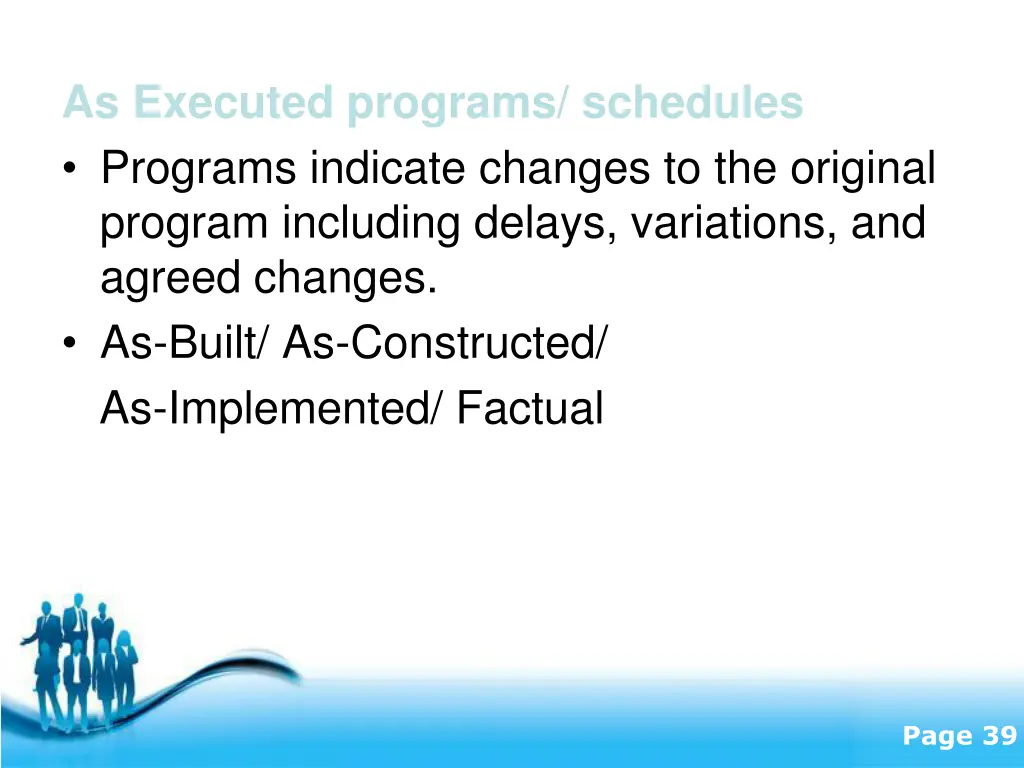 as executed programs schedules programs indicate