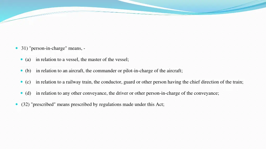 31 person in charge means