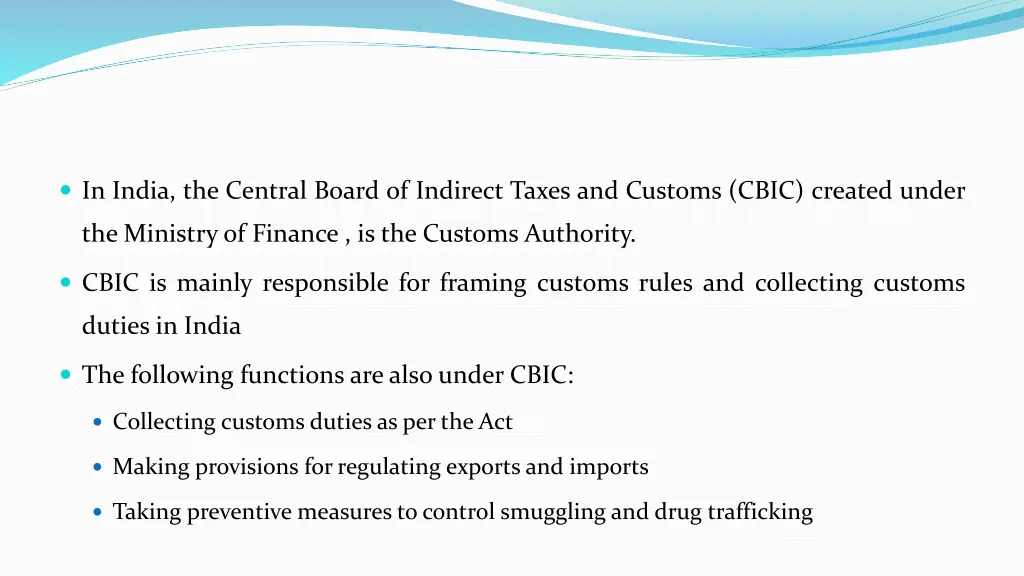 in india the central board of indirect taxes