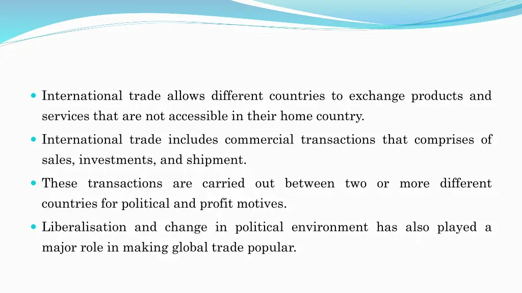 international trade allows different countries
