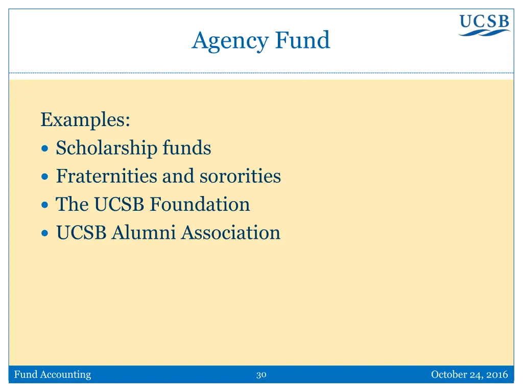 agency fund 1
