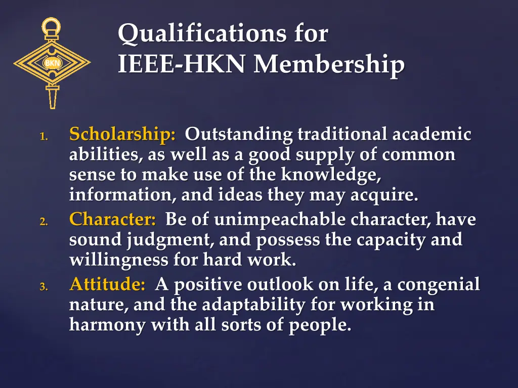 qualifications for ieee hkn membership