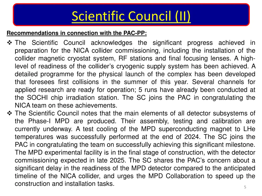 scientific council ii