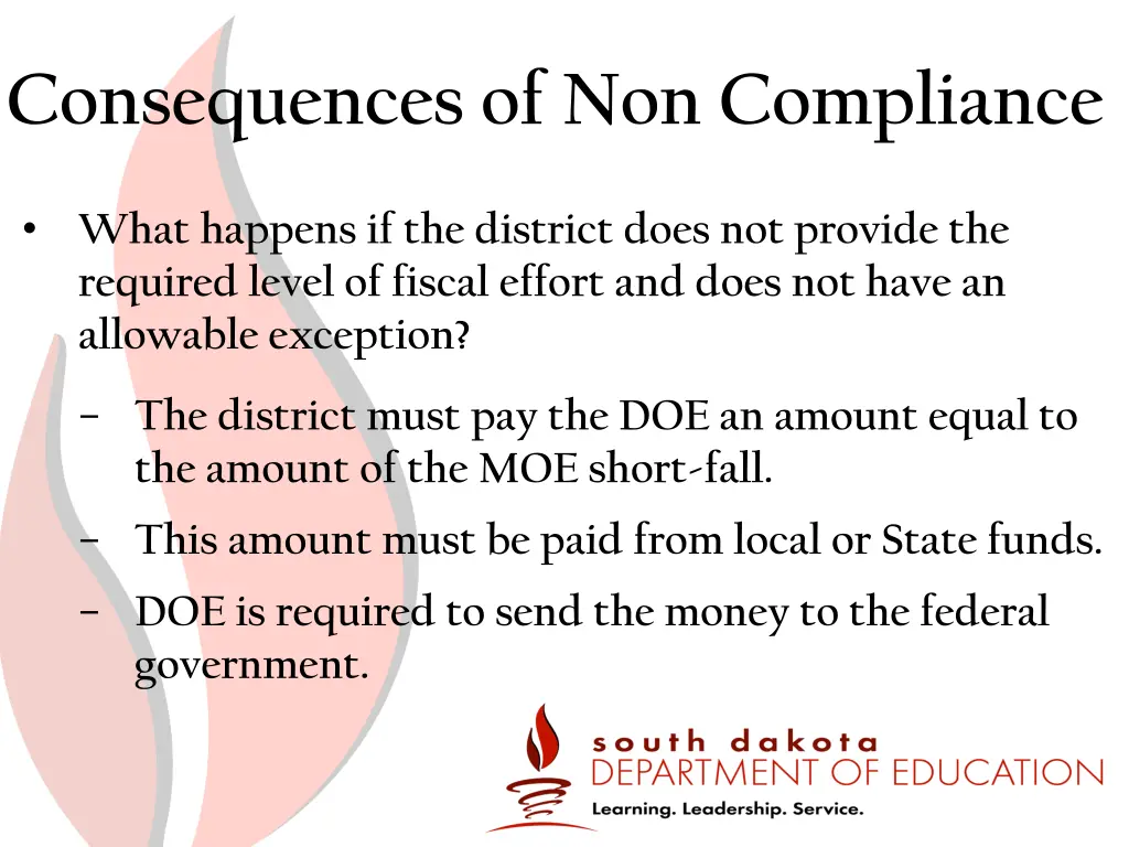 consequences of non compliance