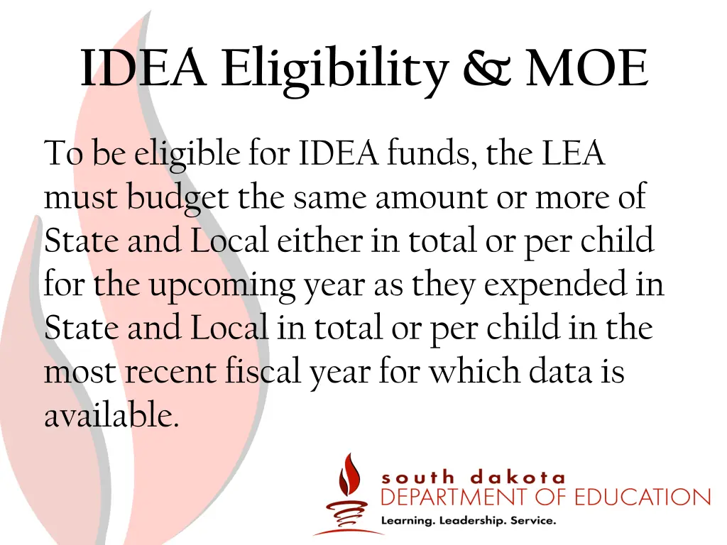 idea eligibility moe