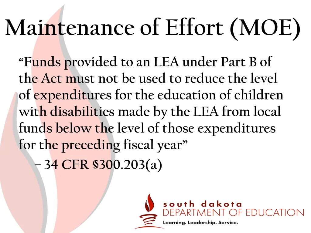 maintenance of effort moe