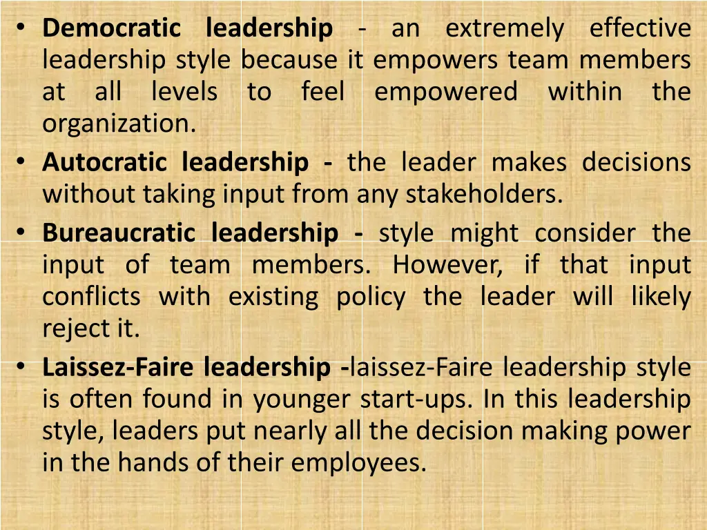 democratic leadership an extremely effective