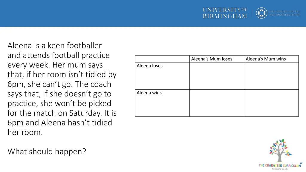 aleena is a keen footballer and attends football