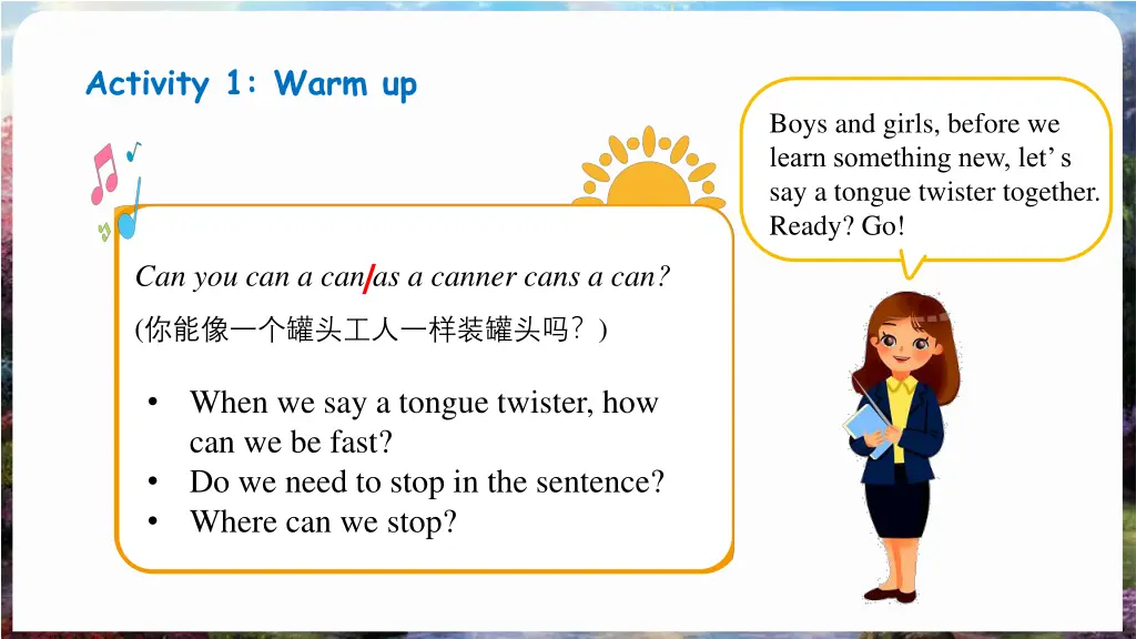 activity 1 warm up